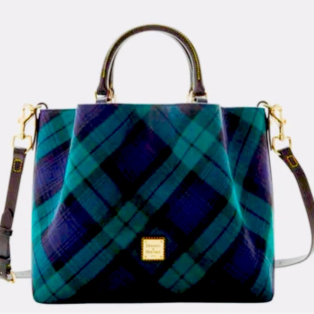 AUTHENTIC NWT Dooney & Bourke Tartan Large Barlow Bag